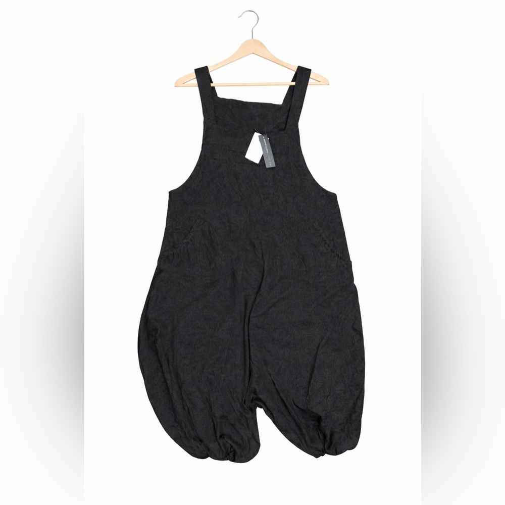 NWT ZANZEA Women’s Black Wide Leg Jumpsuit Size M Relaxed Boho Minimalist